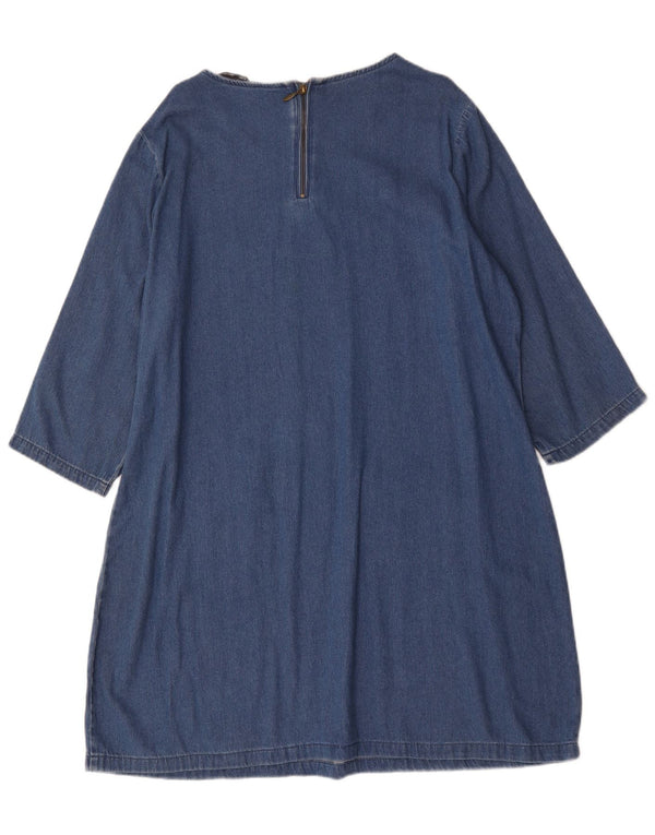 Marks & Spencer Damska sukienka dżinsowa oversize z rękawem 3/4 UK 16, duża niebieska