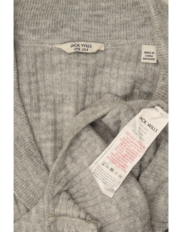 Damskie body z długim rękawem Jack Wills UK 8, małe, szare, akrylowe