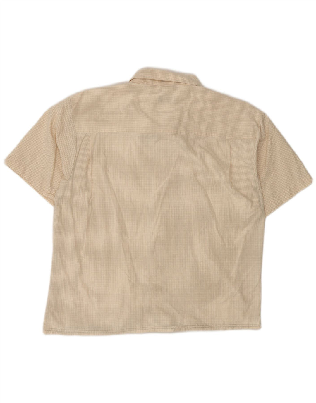 Izod Męska koszula z krótkim rękawem 2XL, beżowa bawełniana kratka