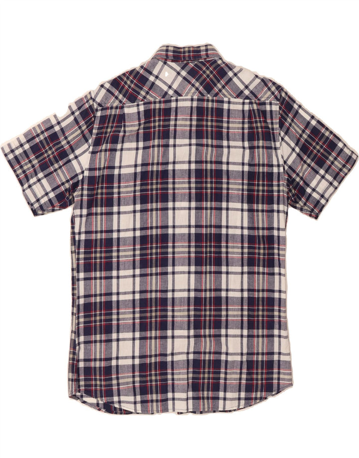 RIFLE Mens Short Sleeve Shirt Large Navy Blue Check Vintage Rifle and Second-Hand Rifle from Messina Hembry 