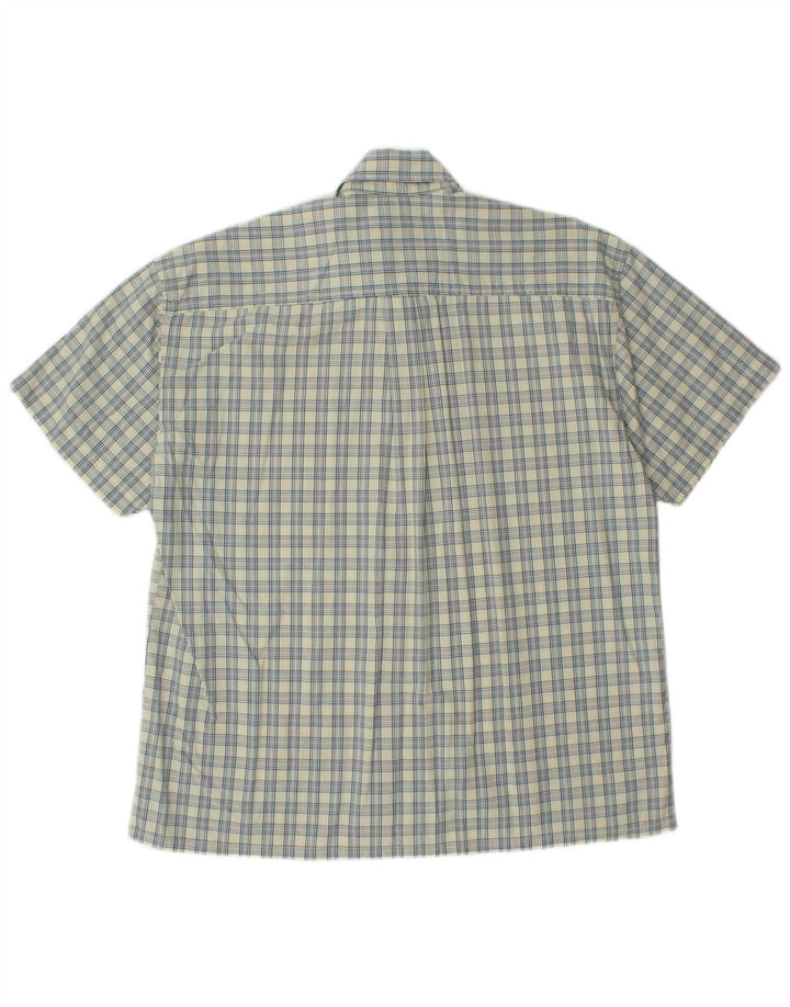 Męska koszula z krótkim rękawem Dockers w średnią żółtą kratkę