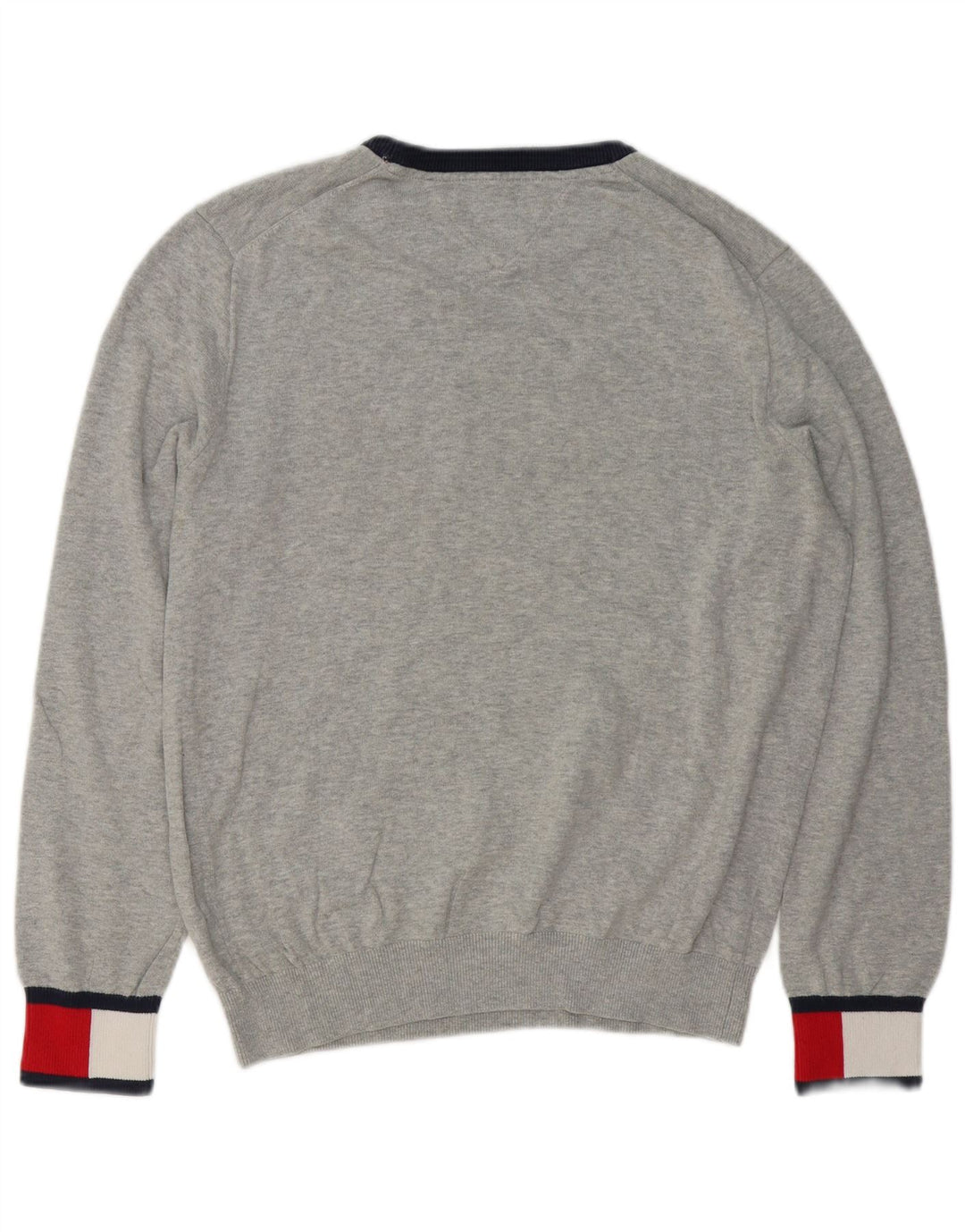 Męski sweter z okrągłym dekoltem TOMMY HILFIGER w kolorze średnioszarym