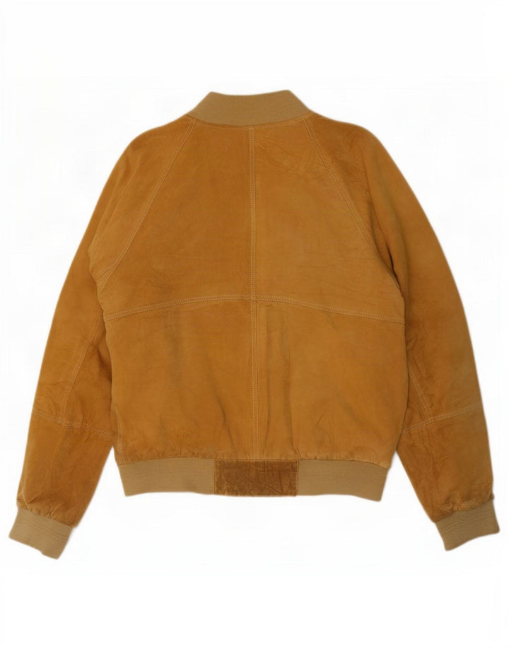 Męska zamszowa kurtka bomber w stylu vintage IT 50, duża, beżowa