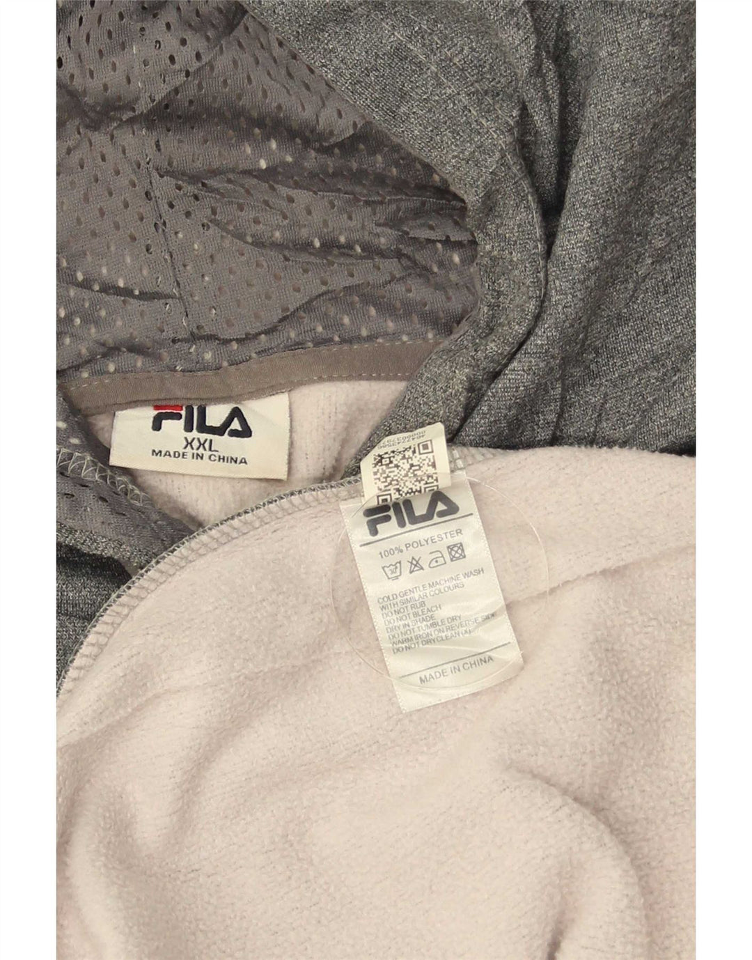 Męski sweter z kapturem Fila 2XL Szary poliester z blokami kolorów