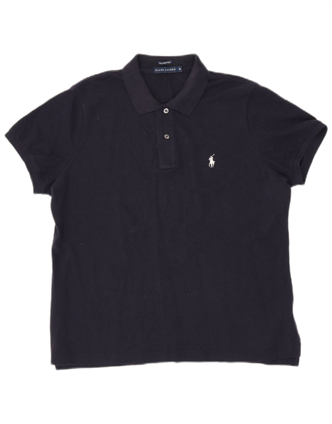 RALPH LAUREN Damska obcisła koszulka polo UK 18 XL, granatowa, bawełniana