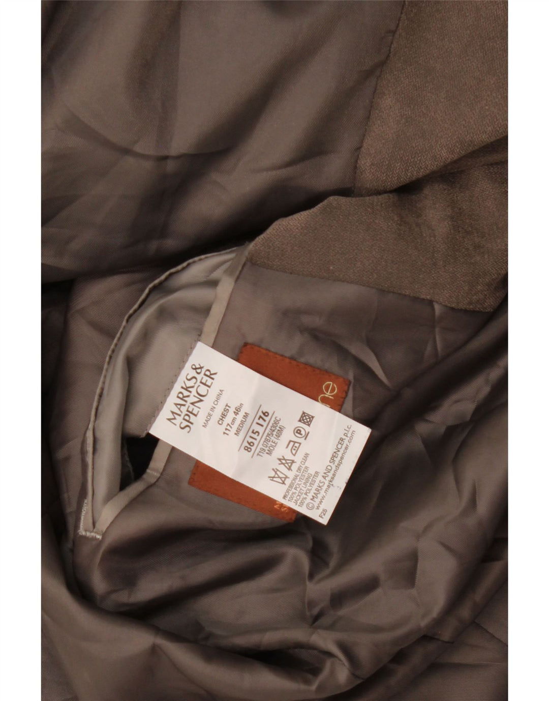 Marks & Spencer Męska marynarka zapinana na 3 guziki, UK 46 XL, szary poliester