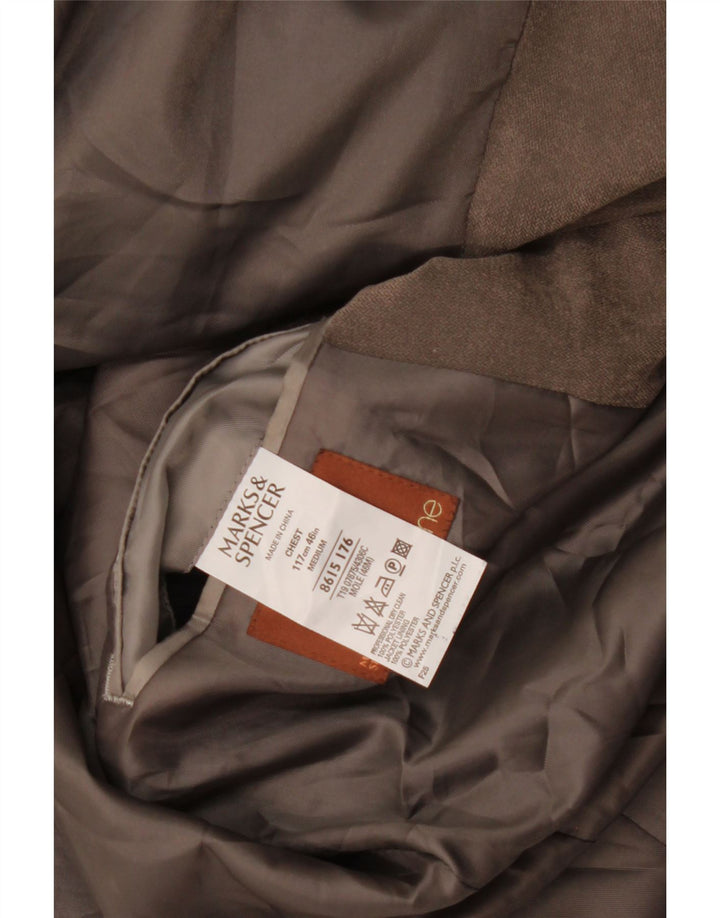 Marks & Spencer Męska marynarka zapinana na 3 guziki, UK 46 XL, szary poliester