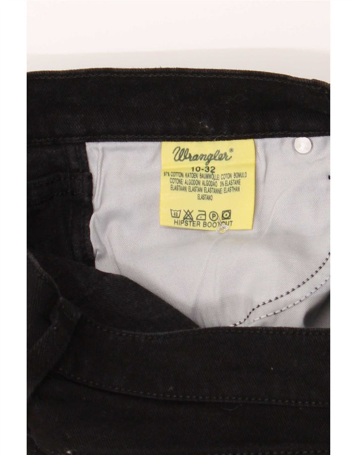 Damskie jeansy Wrangler Hipster Bootcut US 10 Medium W28 L32 Czarna bawełna