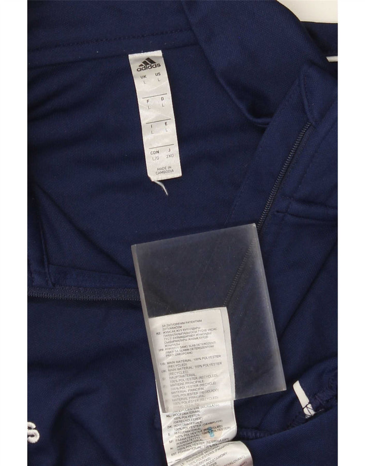 Dres męski Adidas Aeroready z zamkiem błyskawicznym na szyi, duży, granatowy