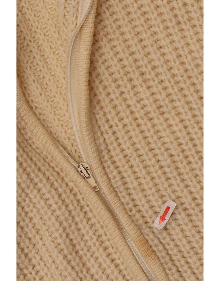 Vintage męski sweter rozpinany UK 38 średni beż