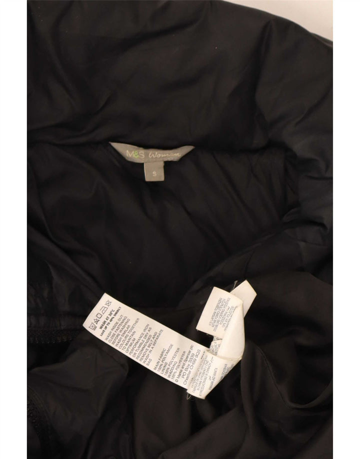 Marks & Spencer Damski płaszcz z kapturem, oversize, wyściełany UK 10, mały, czarny