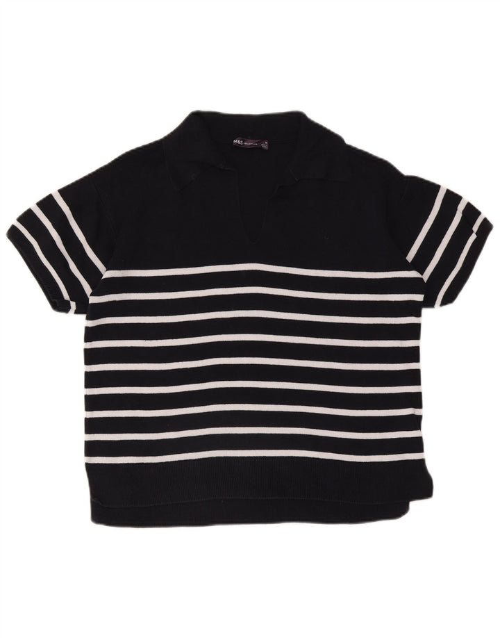 Damski sweter polo Marks & Spencer UK 14, średni granatowy