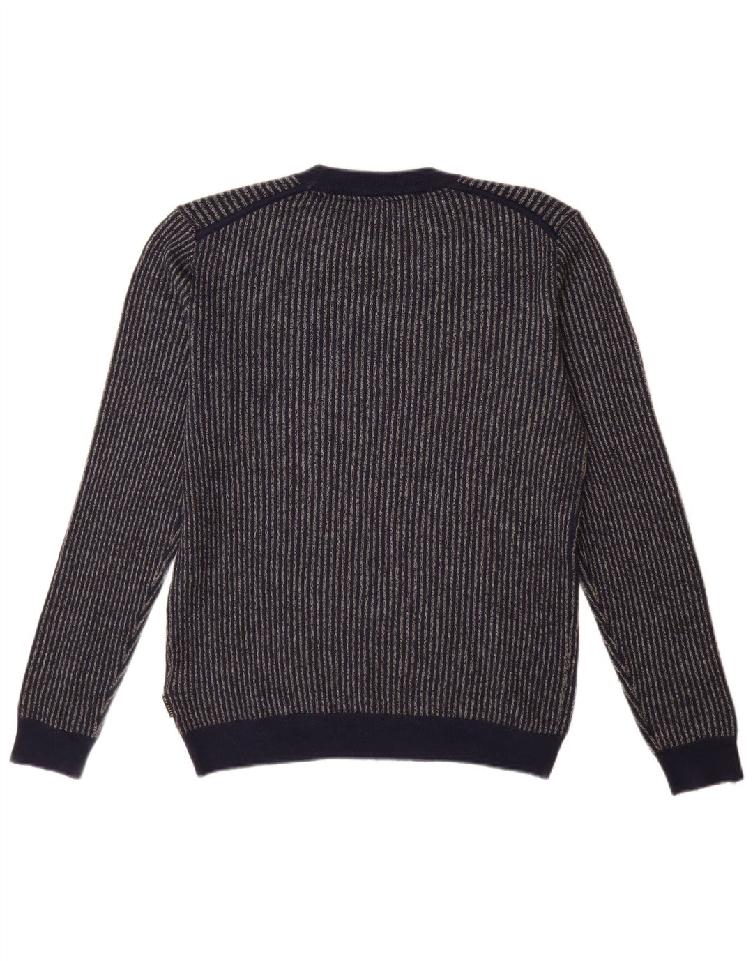 Męski sweter Ted Baker z okrągłym dekoltem, rozmiar 2, w małe granatowe paski