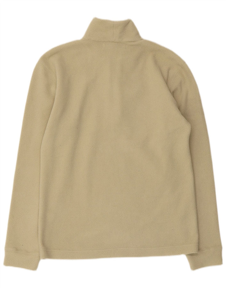 Vintage damski sweter polarowy z zamkiem błyskawicznym, średni zielony