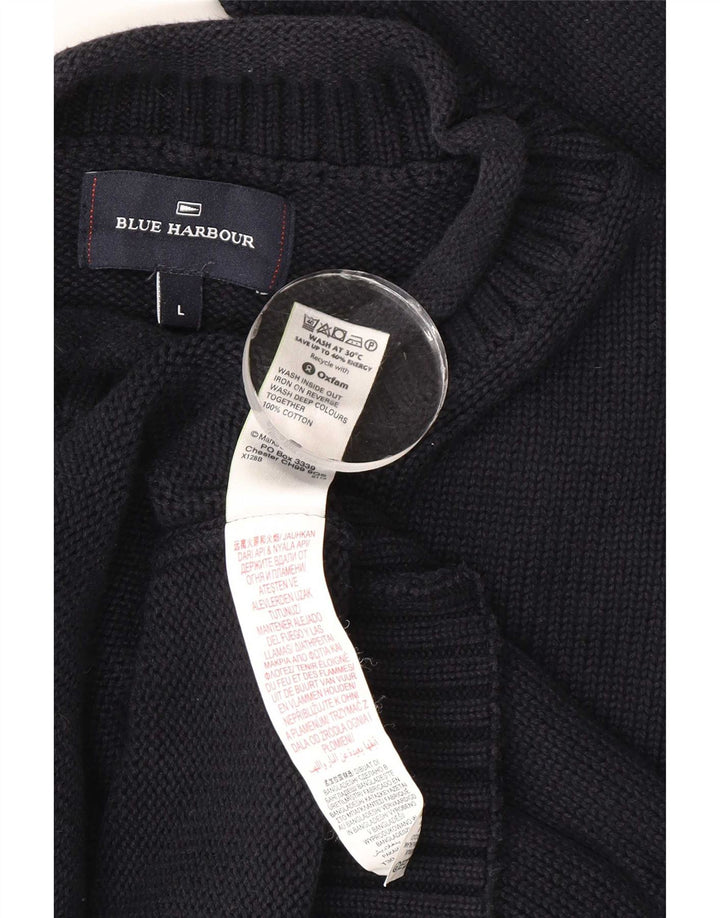 Marks & Spencer Męski sweter z golfem, duży, granatowy