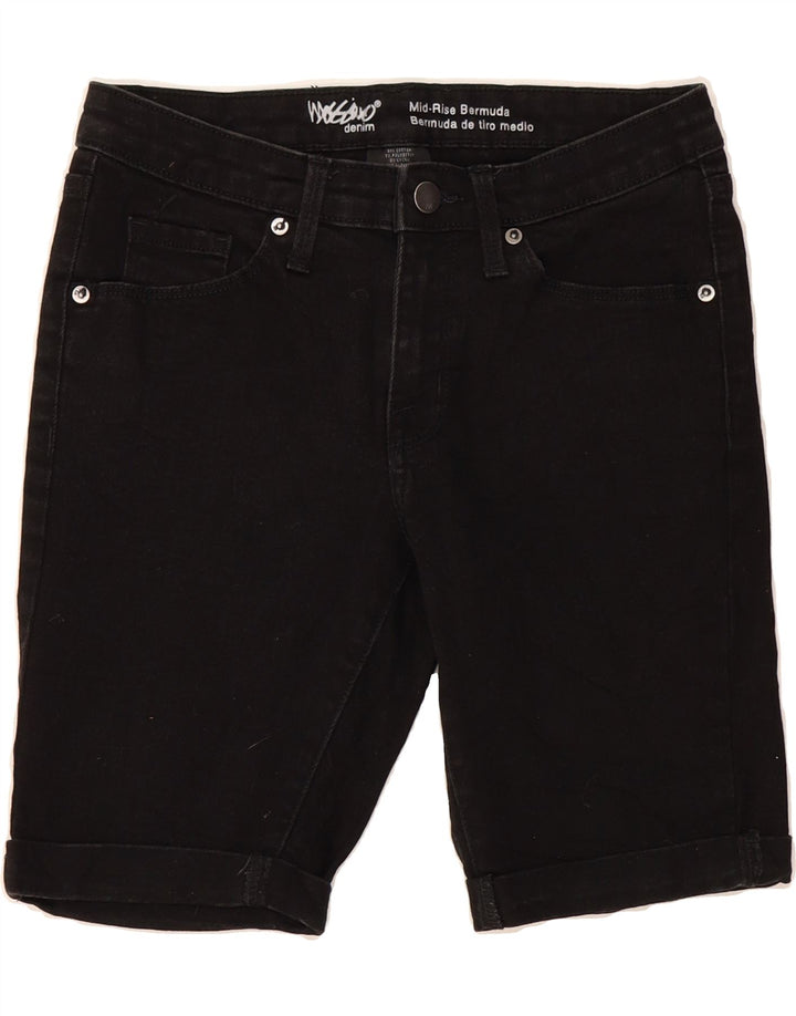 MOSSIMO Womens Bermuda Mid Rise Denim Shorts US 4 Small W27  Black Cotton Vintage Mossimo and Second-Hand Mossimo from Messina Hembry 