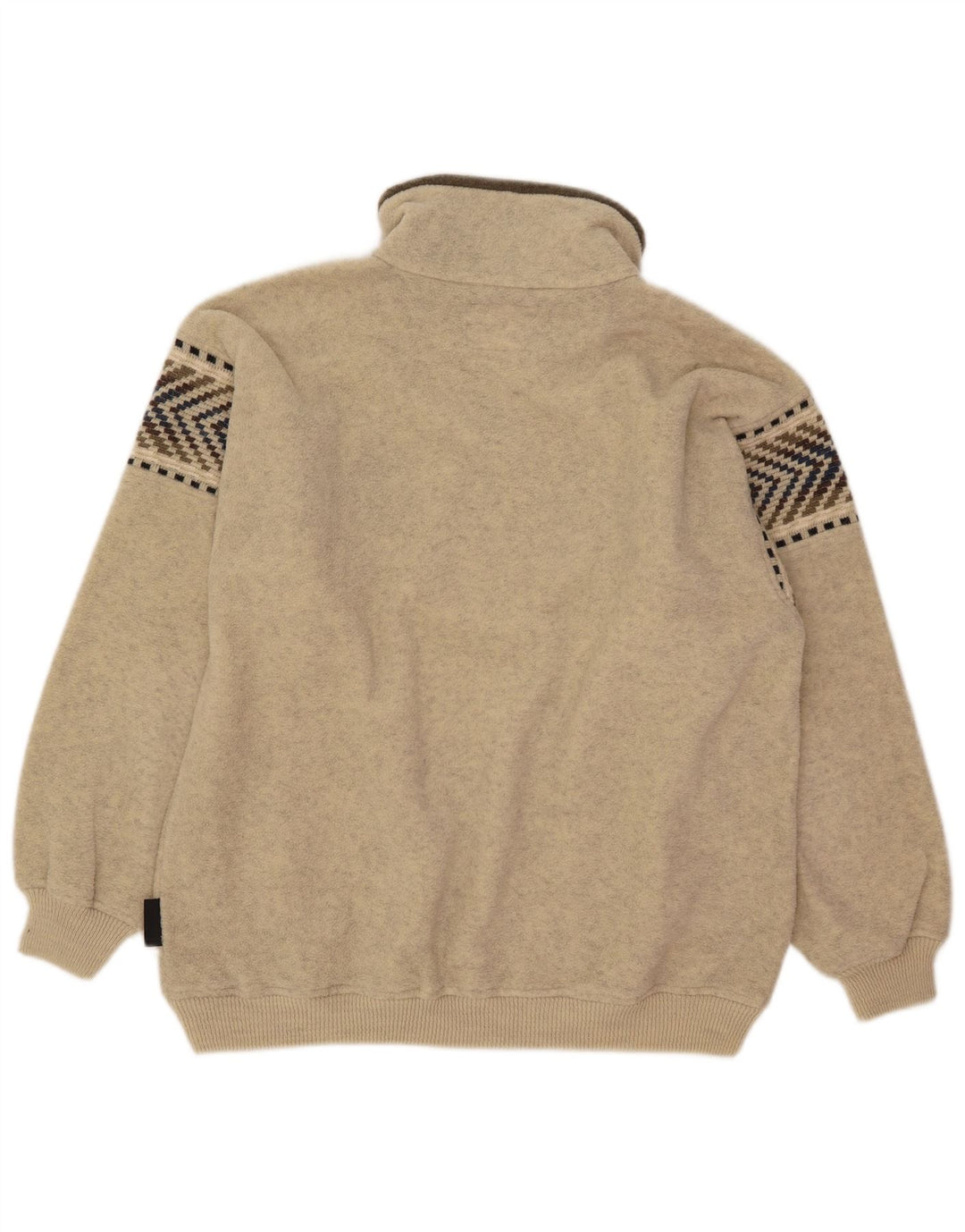 Męski sweter polarowy Silvy z zamkiem błyskawicznym 2XL, beżowa, geometryczna wełna
