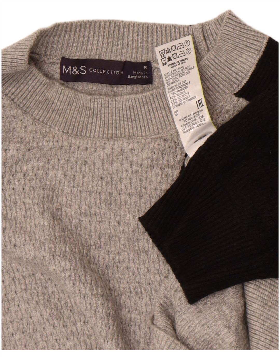 Sweter damski Marks & Spencer z okrągłym dekoltem, UK 10, mały, szary