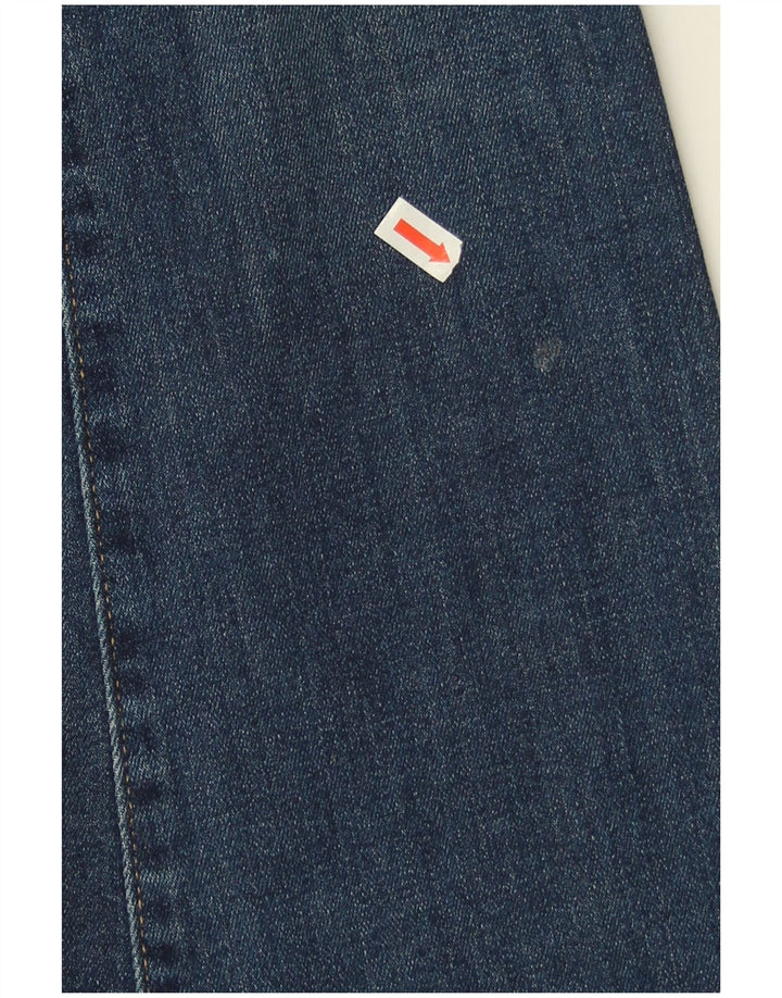 Damskie jeansy Levi's z wysokim stanem, rozkloszowane W25 L32, granatowa bawełna