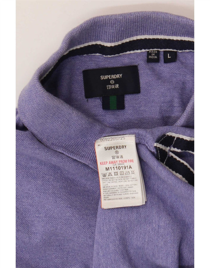 Męska koszulka polo Superdry, duża, fioletowa, bawełniana