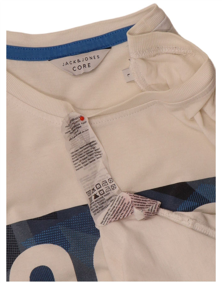 Męski T-shirt z grafiką Jack & Jones, duży, biały, bawełniany