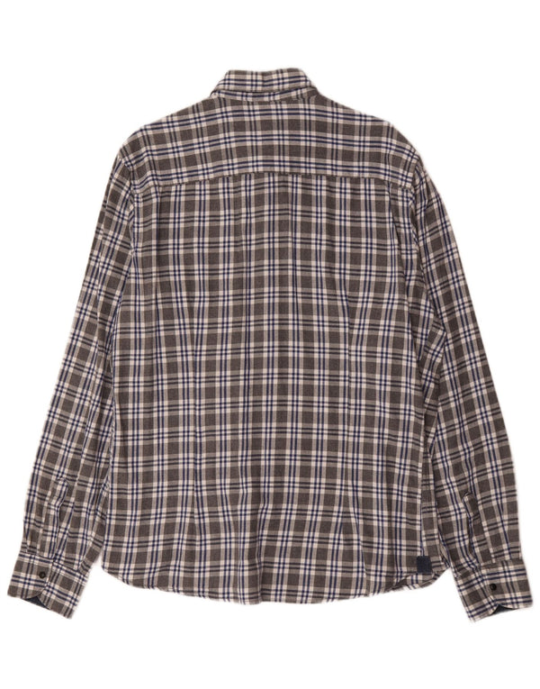 Męska koszula flanelowa Yes Zee 2XL, bawełniana szara krata