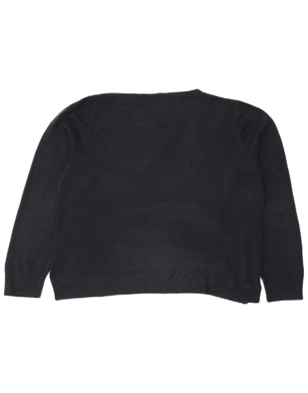 Marks & Spencer Damski sweter z okrągłym dekoltem UK 20 2XL Granatowy akryl