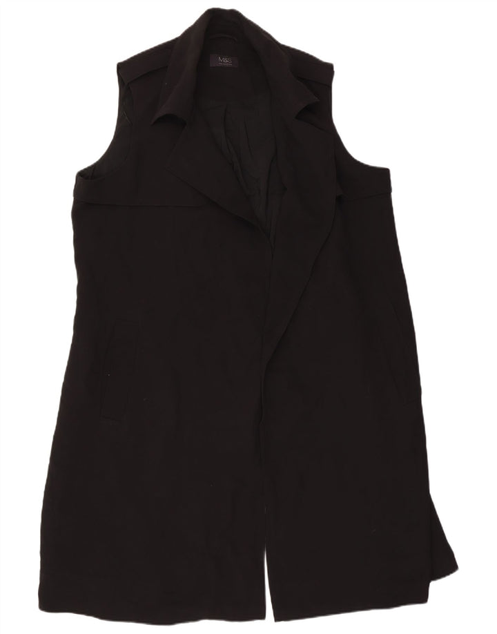Marks & Spencer Damska marynarka bez rękawów z długimi rękawami, UK 18 XL, czarna