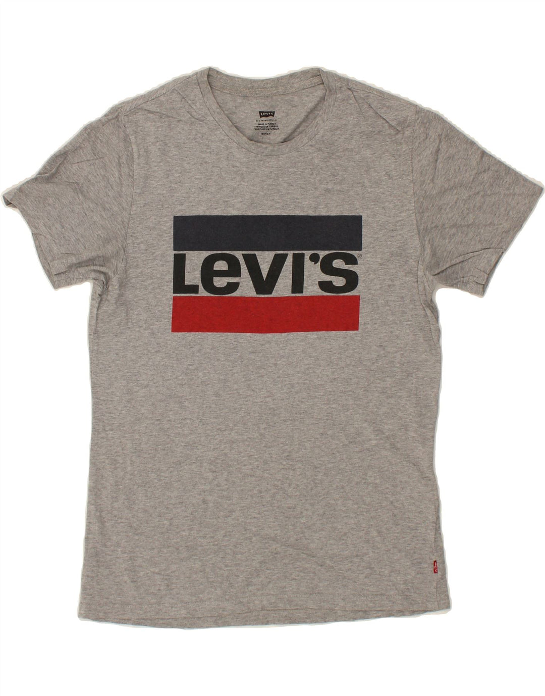 LEVI'S Mens Graphic T-Shirt Top Small Grey Cotton Vintage Levi's and Second-Hand Levi's from Messina Hembry 