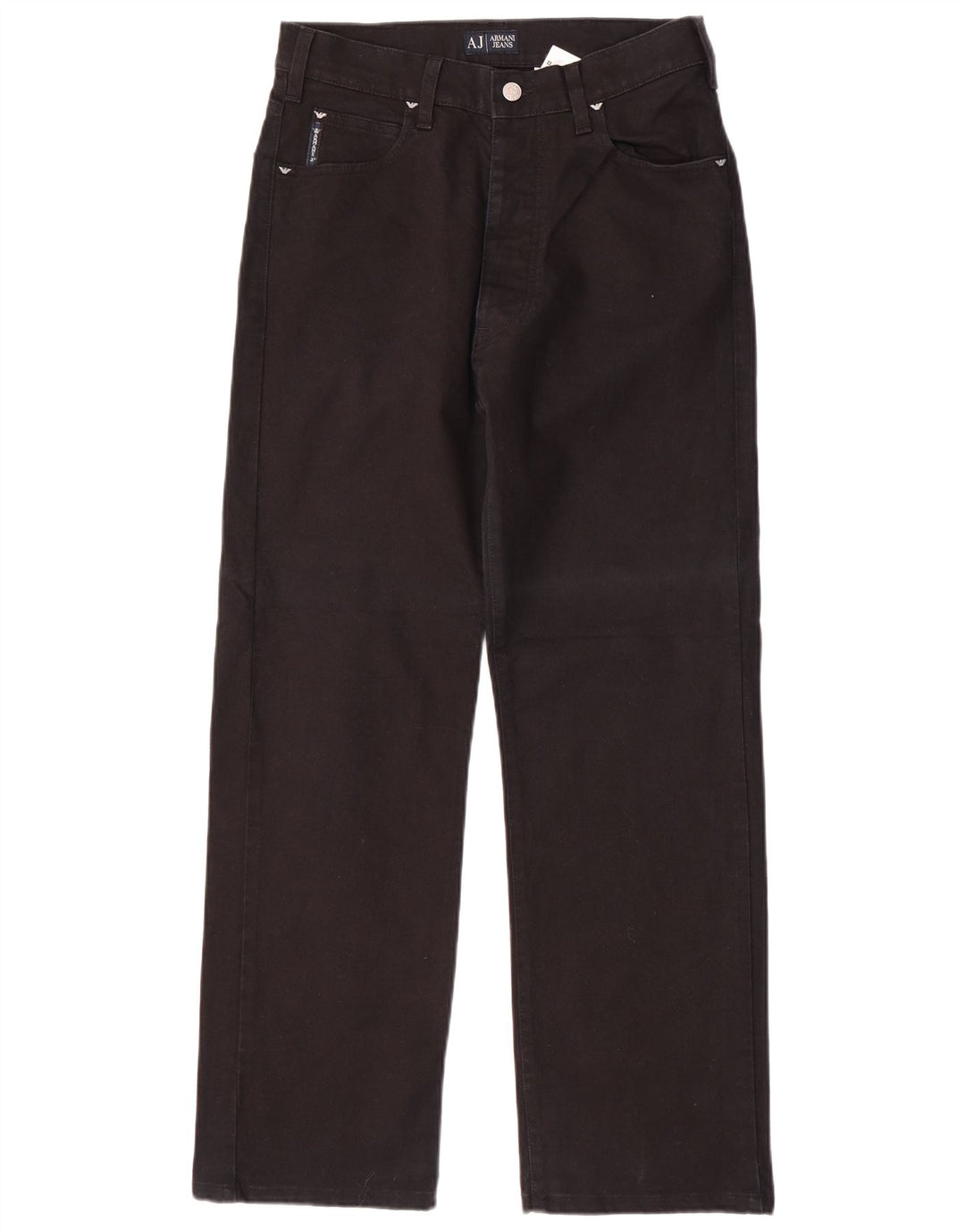 ARMANI Męskie proste dżinsy W30 L30 Czarne bawełniane