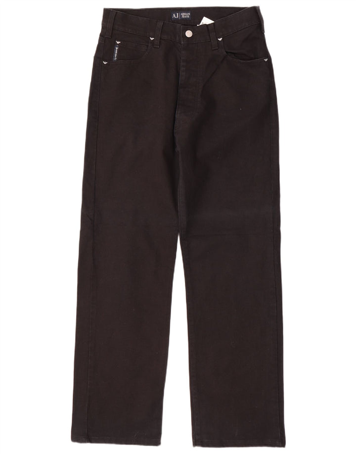 ARMANI Męskie proste dżinsy W30 L30 Czarne bawełniane