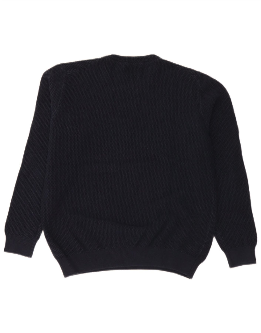 Vintage męski sweter z okrągłym dekoltem, średni granatowy, bawełniany