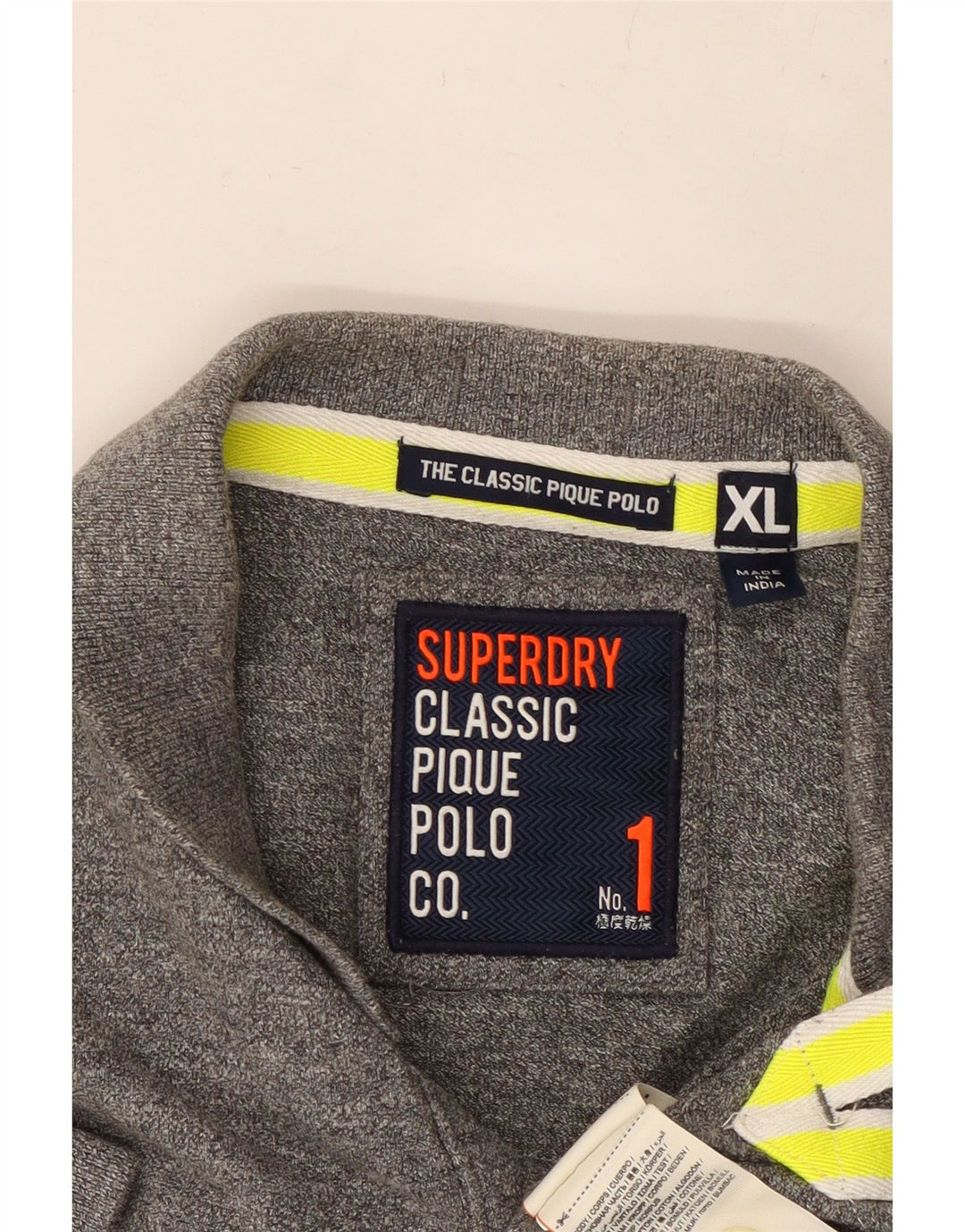 Męska koszulka polo SUPERDRY XL, szara, bawełniana