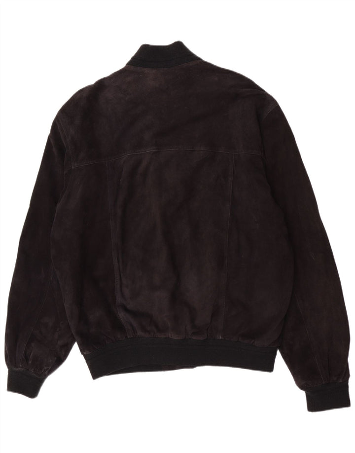 Vintage męska zamszowa kurtka bomber IT 56 3XL czarna skóra
