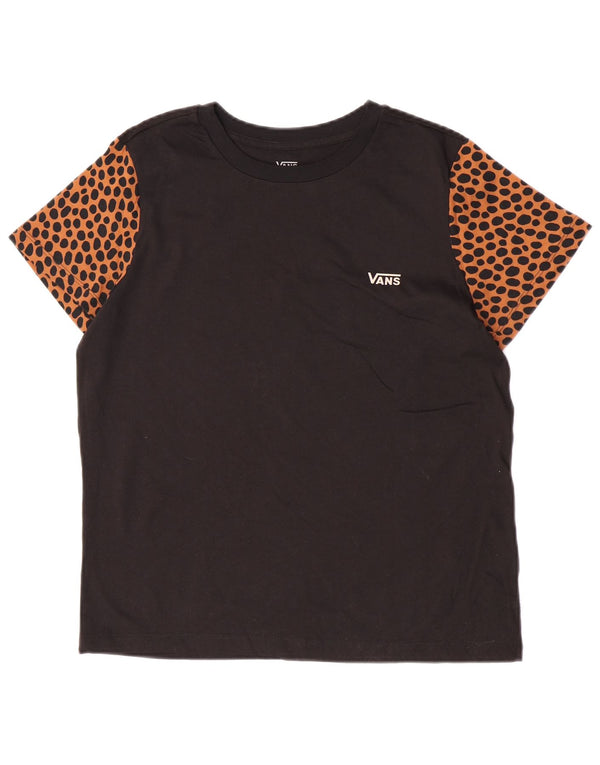T-shirt damski Vans Top UK 14, duży, czarny, bawełniany z nadrukiem zwierzęcym
