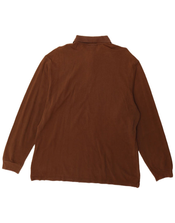 Męska koszulka polo Marlboro Classics z długim rękawem XL, brązowa, bawełniana