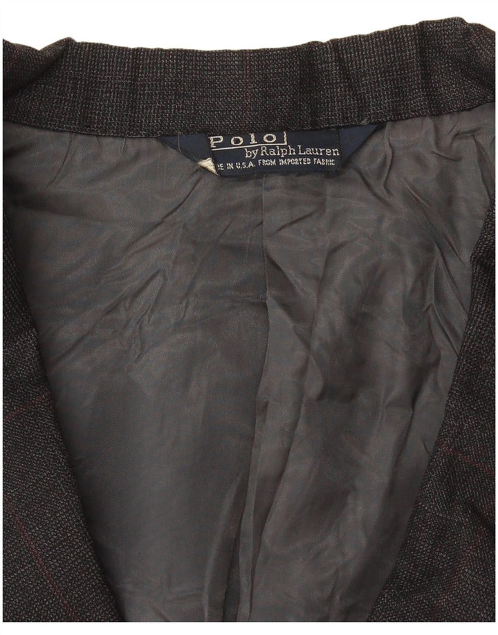 Męska marynarka Polo Ralph Lauren z podwójnymi piersiami UK 40 w dużą szarą kratkę