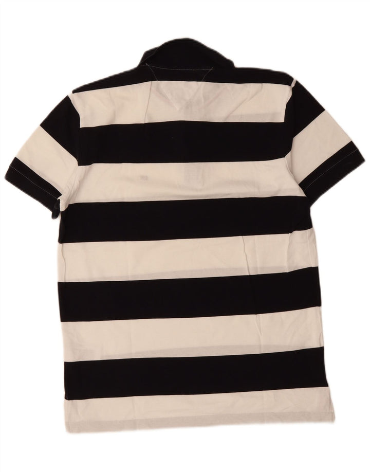 Męska koszulka polo Tommy Hilfiger o regularnym kroju, średnia, czarna bawełniana w paski