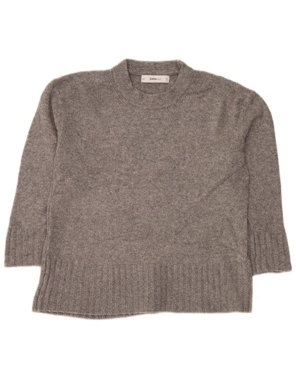 Sweter damski Zara Oversize z okrągłym dekoltem UK 10 Small Grey Flecked