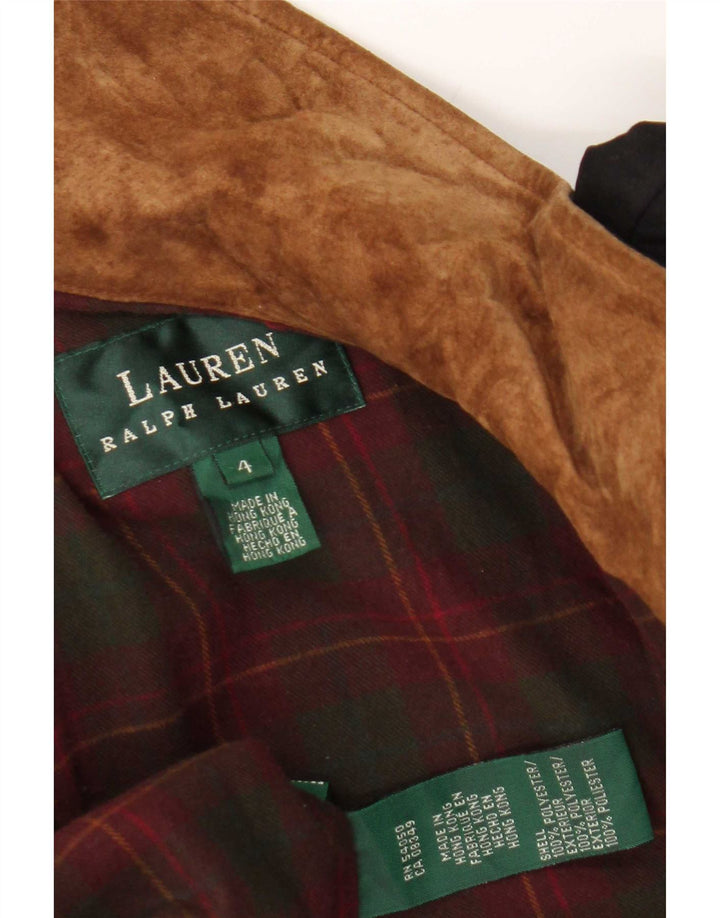 Damski, oversize'owy pikowany płaszcz Ralph Lauren US 4 Small Black Colorblock