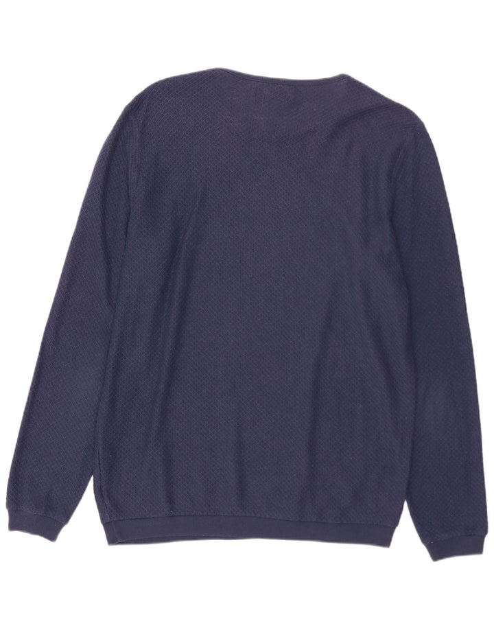 Męski sweter z dekoltem w łódkę ZARA, średni granatowy poliester