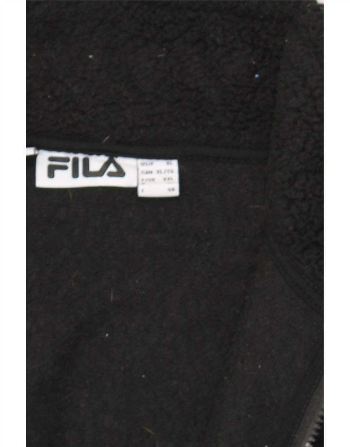 FILA Womens Fleece Jacket UK 20 2XL Black Polyester Vintage Fila and Second-Hand Fila from Messina Hembry 
