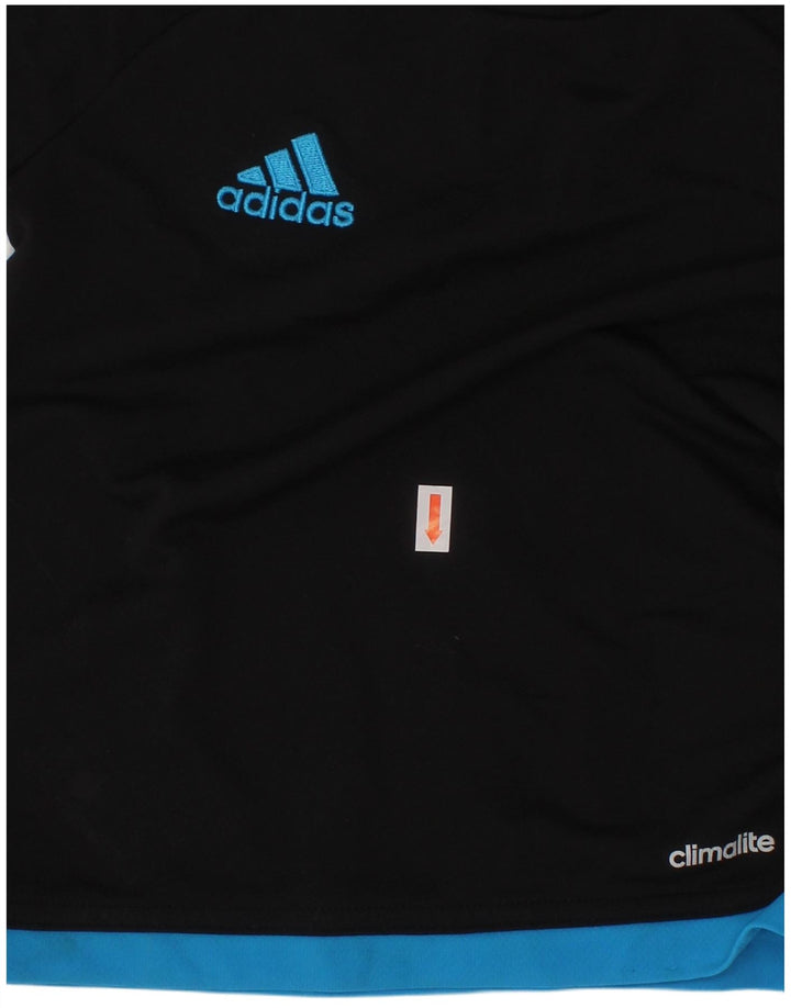 Chłopięcy T-shirt ADIDAS Climalite, 4-5 lat, czarny poliester z blokami kolorów