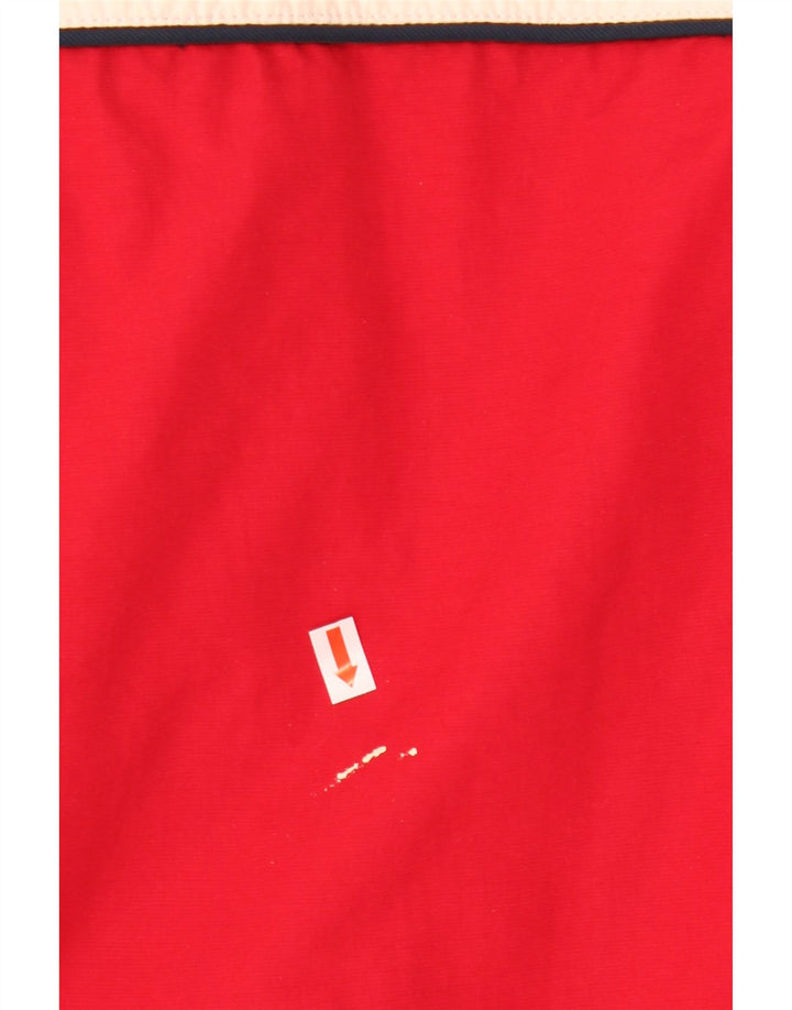 Męska kurtka przeciwdeszczowa z kapturem Tommy Hilfiger UK 40, duża, nylonowa w kolorze czerwonym