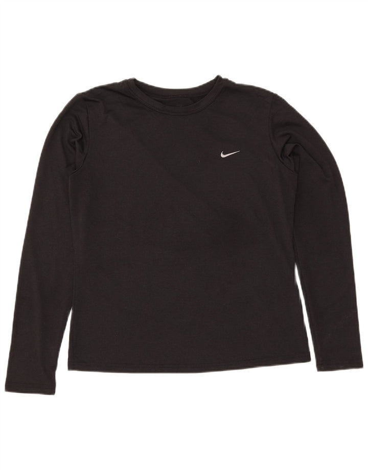 Damska koszulka NIKE Dri Fit z długim rękawem, US 8/10, średni czarny poliester