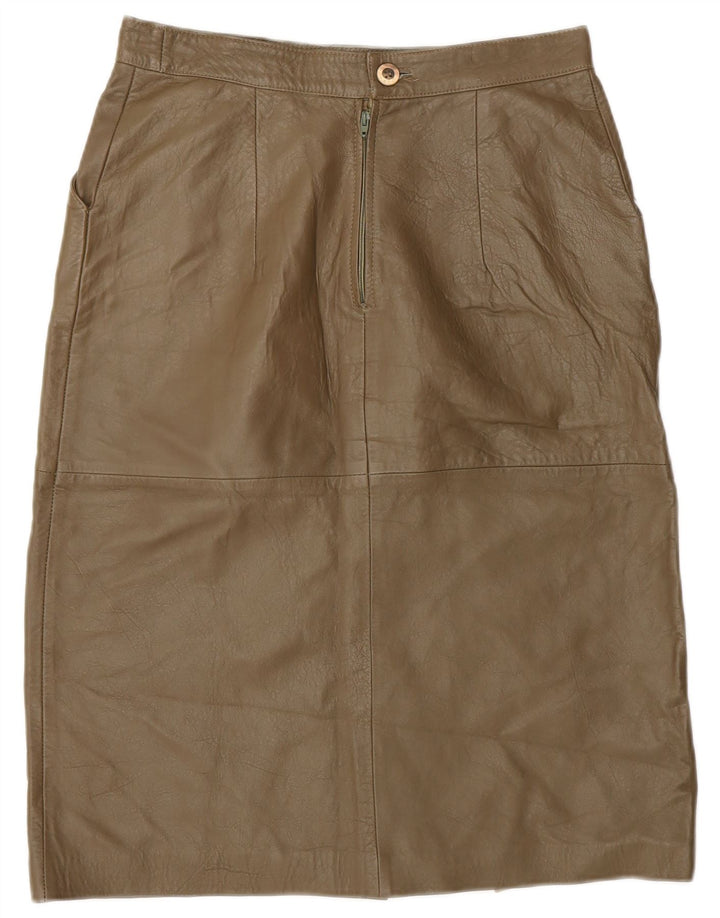 Vintage damska skórzana spódnica IT 44 Medium W28 Khaki