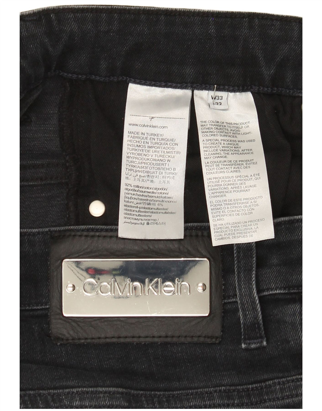 Męskie jeansy Calvin Klein W33 L32 Czarne bawełniane