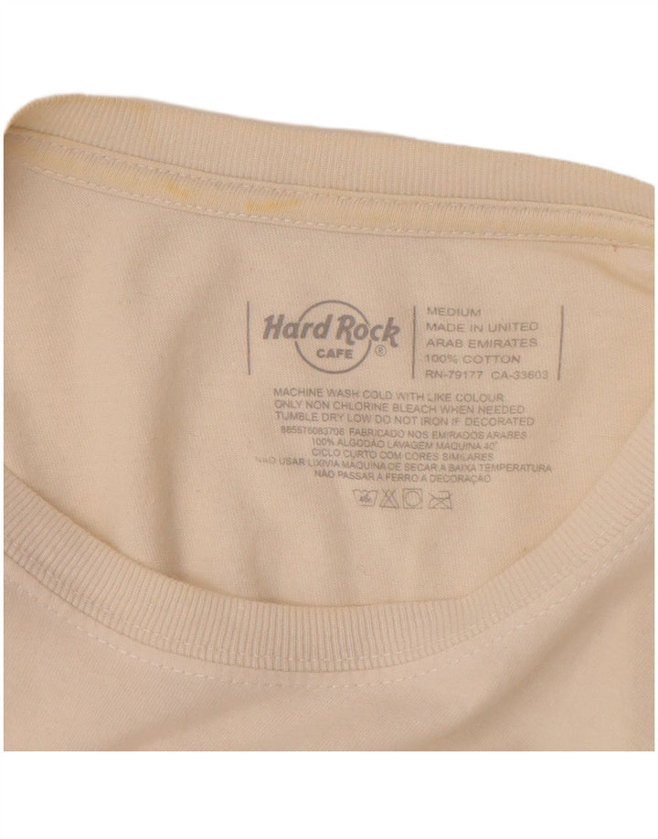 Męska koszulka z grafiką Hard Rock Cafe Lisboa, średnia, biała, bawełniana