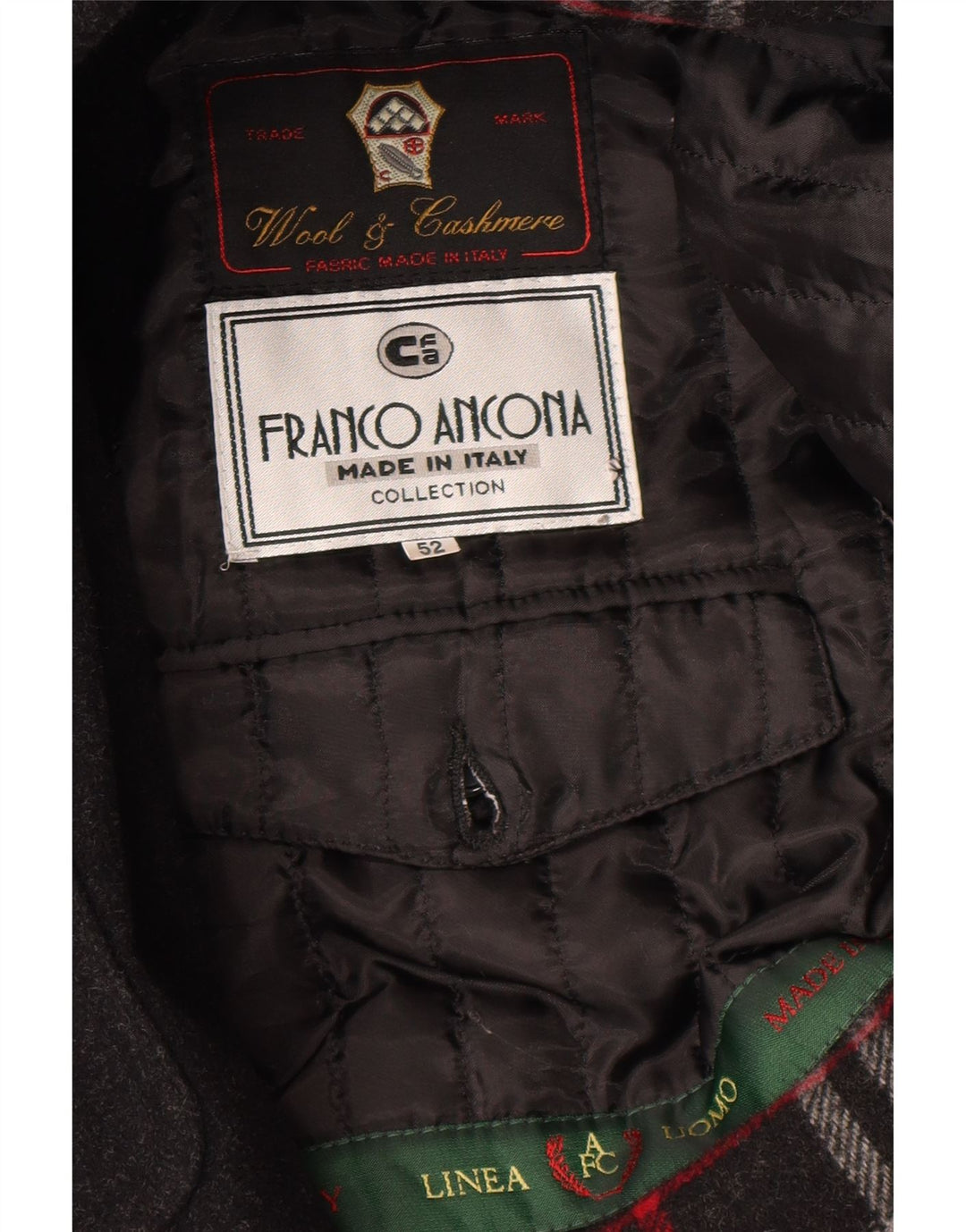 Płaszcz męski Franco Ancona IT 52 XL, czarna wełna