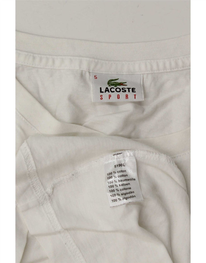 T-shirt męski Lacoste, rozmiar 5, duży, biały, bawełniany